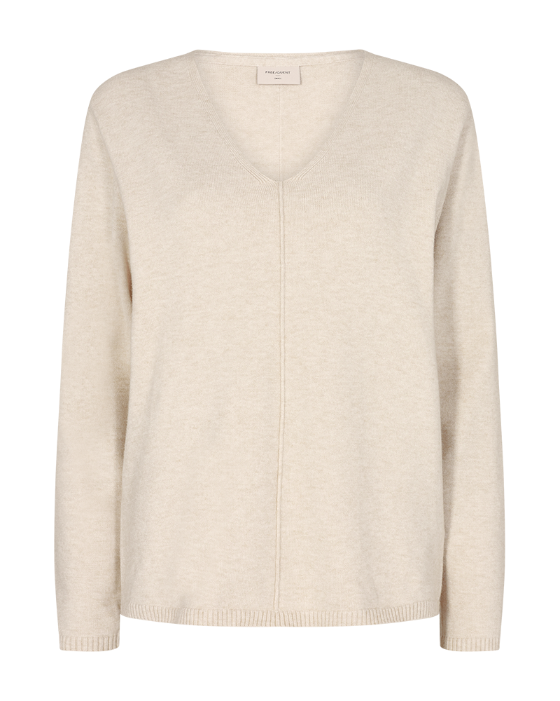 FQCLAURA - PULLOVER MIT V-AUSSCHNITT - BEIGE