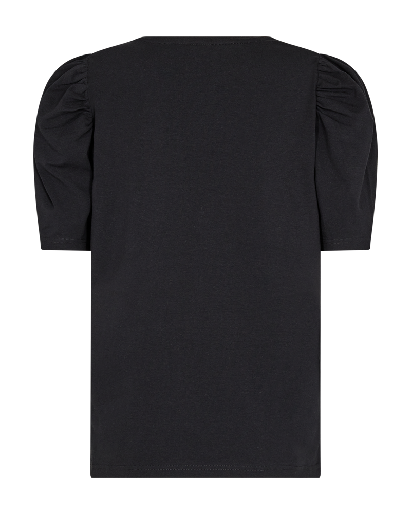 FQFENJA - T-SHIRT MIT PUFFÄRMEL - SCHWARZ