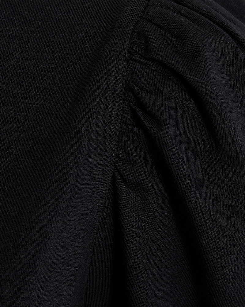 FQFENJA - T-SHIRT MIT PUFFÄRMEL - SCHWARZ