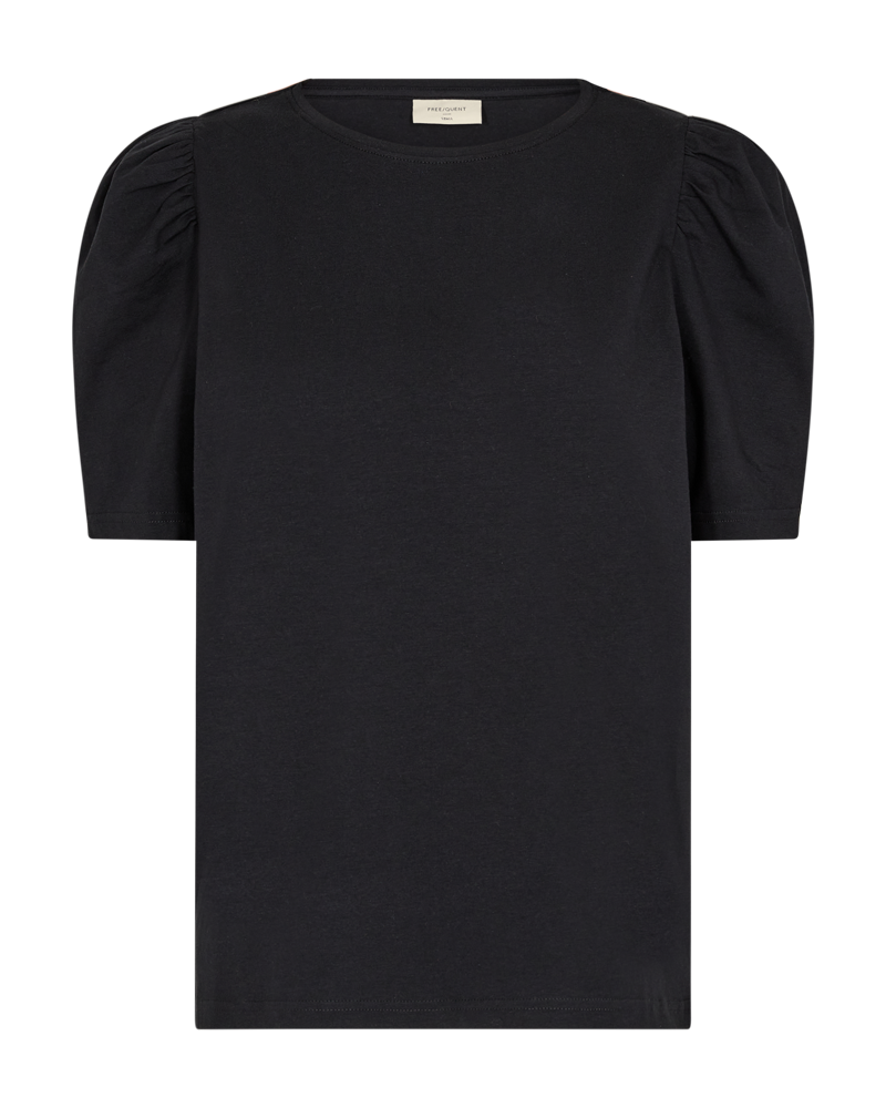 FQFENJA - T-SHIRT MIT PUFFÄRMEL - SCHWARZ