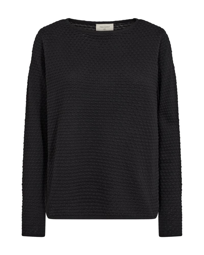 FQDODO - PULLOVER MIT GEPUNKTETER TEXTUR - SCHWARZ