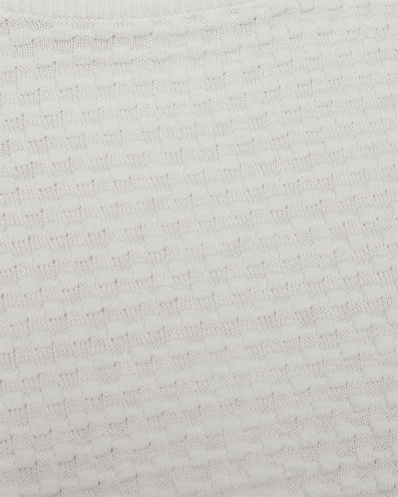 FQDODO - PULLOVER MIT GEPUNKTETER TEXTUR - WEISS