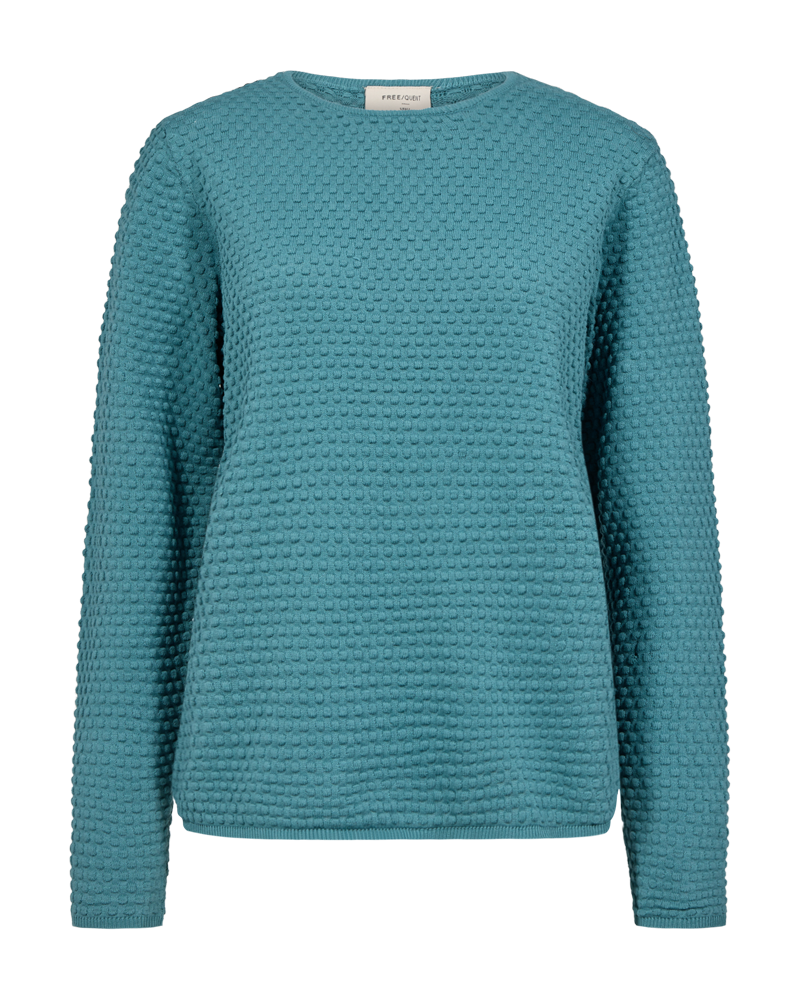 FQDODO - PULLOVER MIT GEPUNKTETER TEXTUR - BLAU
