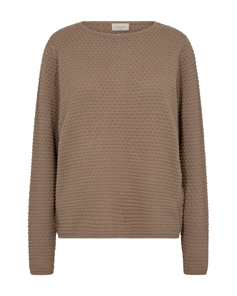 FQDODO – PULLOVER MIT GEPUNKTETER STRUKTUR - BRAUN