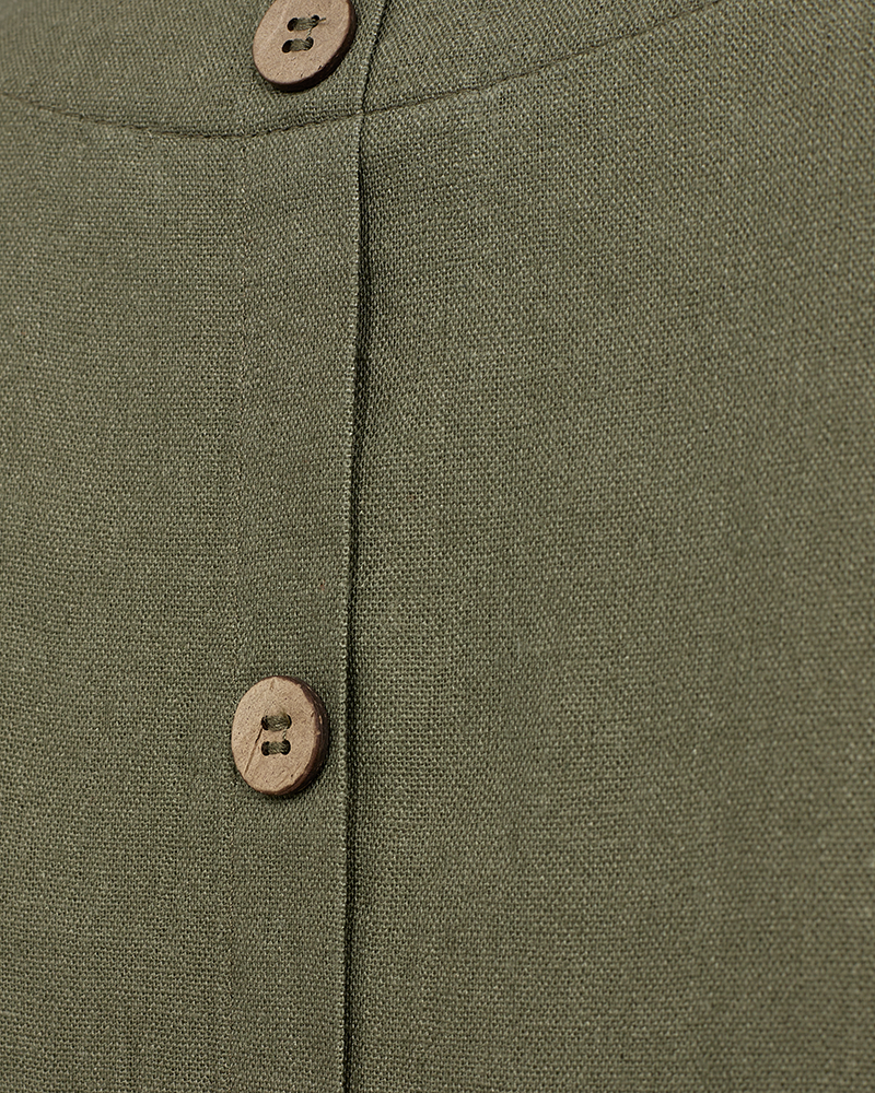 FQLAVA - LEINENKLEID - GRUN