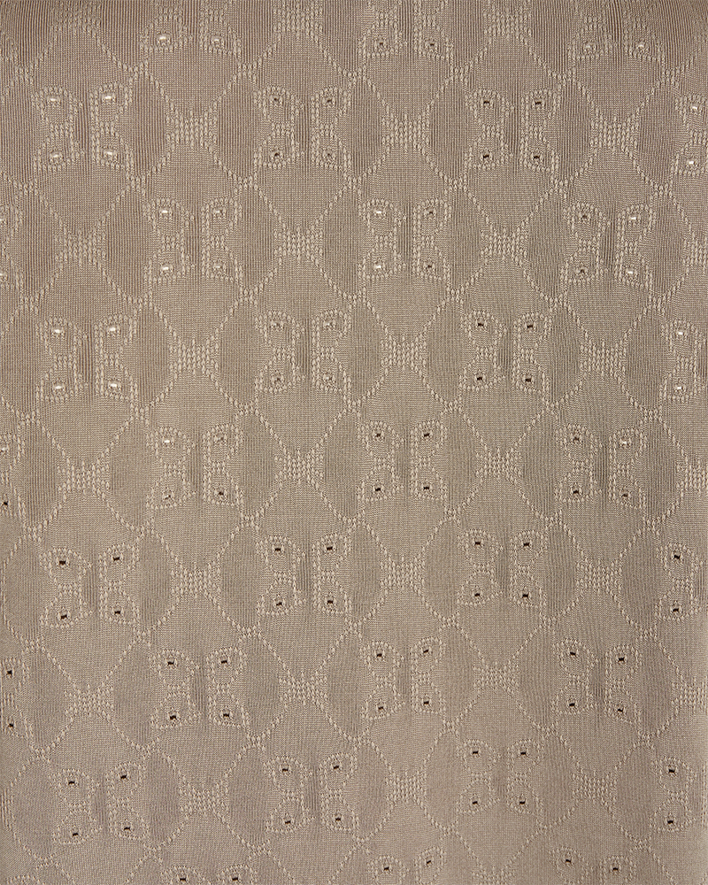FQBLOND - BLUSE MIT BALLONÄRMELN - BRAUN