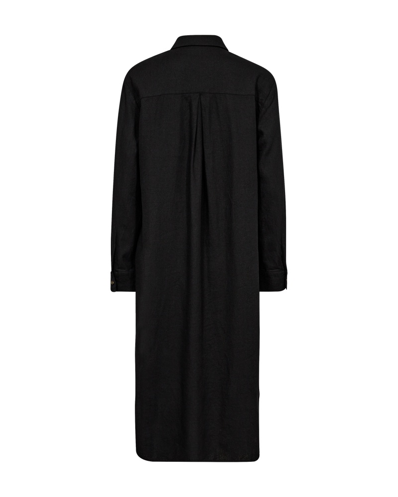 FQLAVA - BLUSENKLEID MIT LEINEN - SCHWARZ
