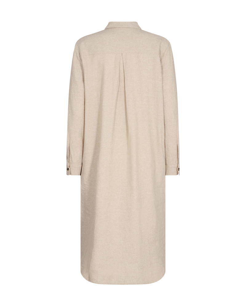 FQLAVA - BLUSENKLEID MIT LEINEN - BEIGE