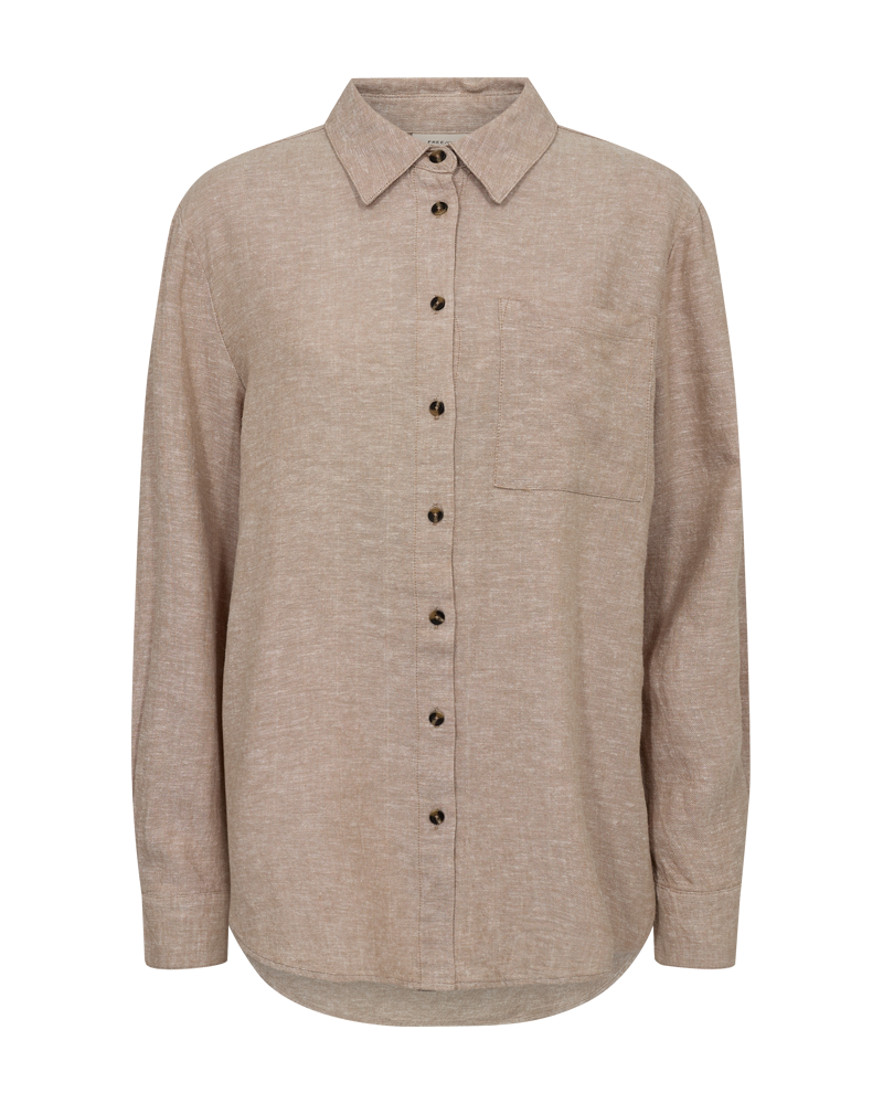 FQLAVA - HEMD MIT LEINEN - BEIGE