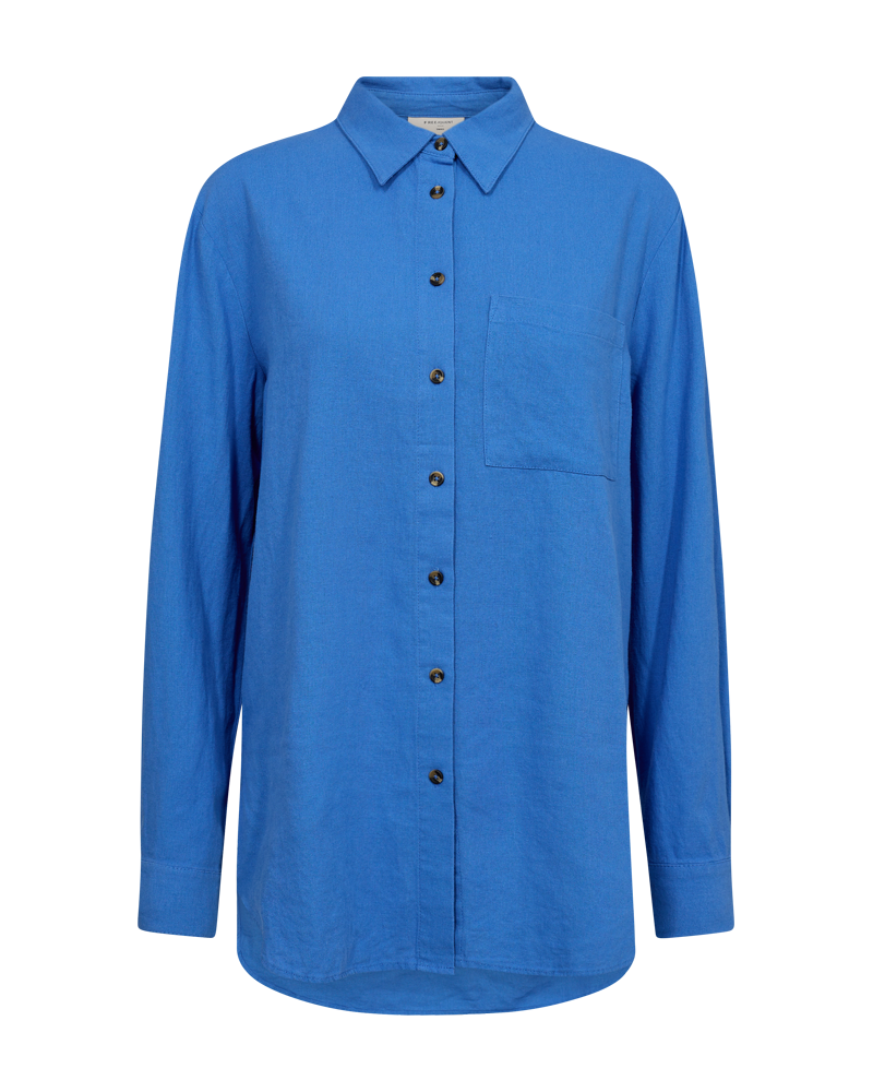 FQLAVA - HEMD MIT LEINEN - BLAU