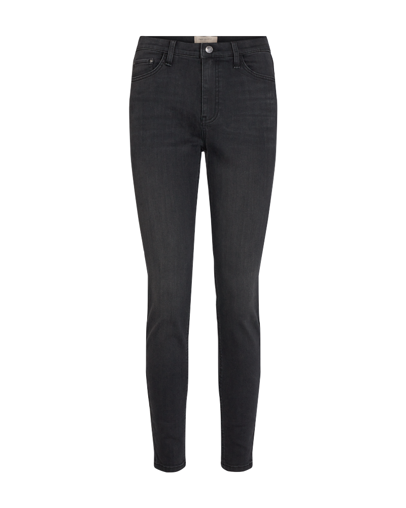 FQHARLOW - ENG GESCHNITTENE JEANS - SCHWARZ