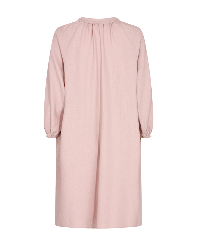 FQLAVA - KLEID MIT LEINEN - ROSA