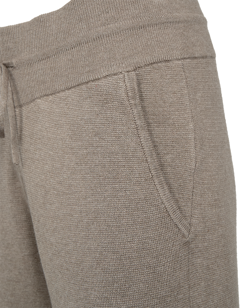 FQANI - HOSE MIT ELASTISCHEM SAUM - BRAUN