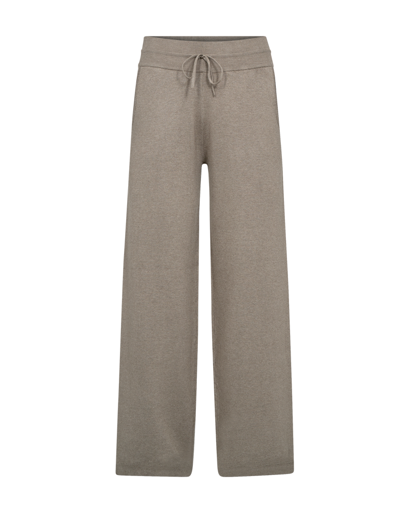 FQANI - HOSE MIT ELASTISCHEM SAUM - BRAUN