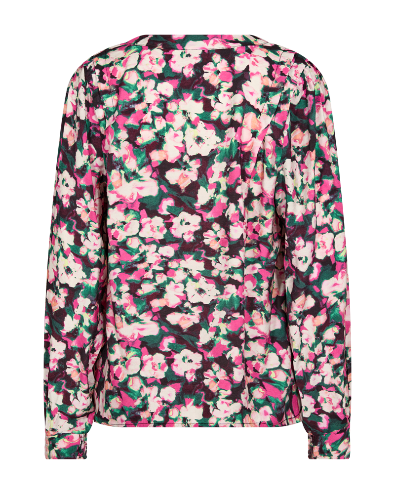 FQCAISA - BLUSE MIT BLUMEN - SCHWARZ