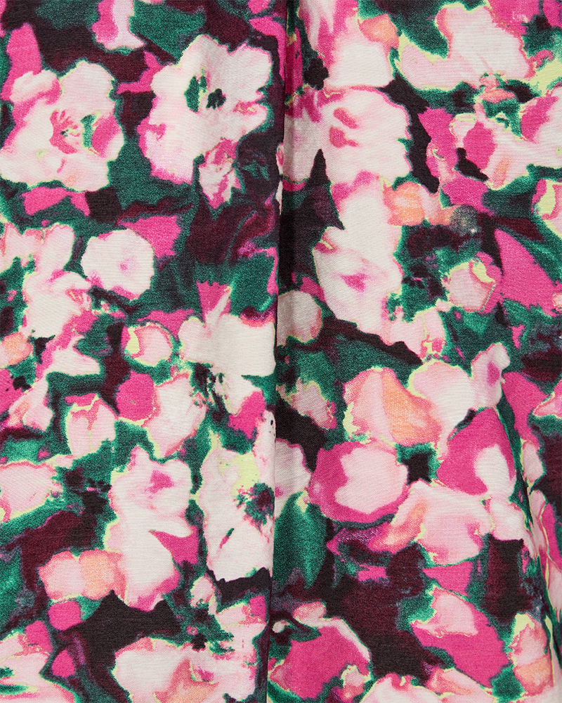FQCAISA - BLUSE MIT BLUMEN - SCHWARZ