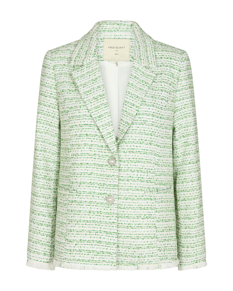 FQMOCA - JACKE MIT FRANSENDETAILS - GRUN