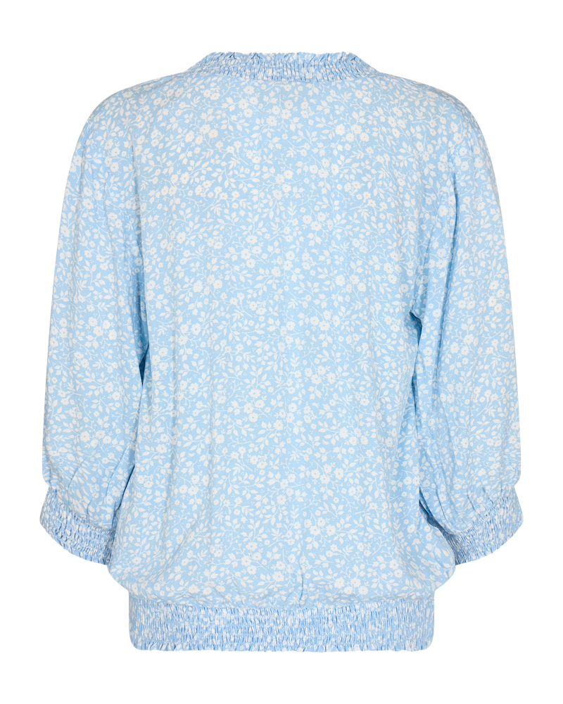 FQADNEY - BLUSE MIT BLUMEN - BLAU