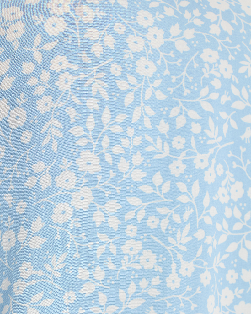 FQADNEY - BLUSE MIT BLUMEN - BLAU
