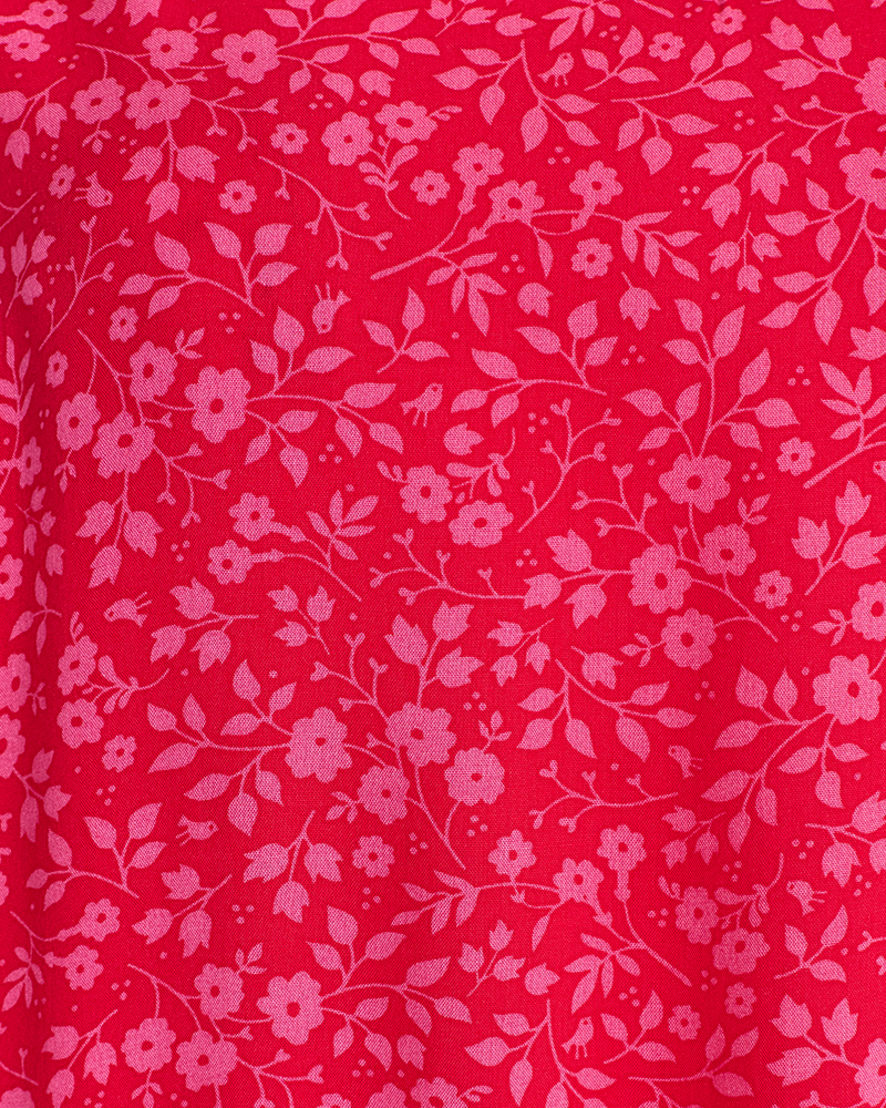 FQADNEY - BLUSE MIT BLUMEN - ROT