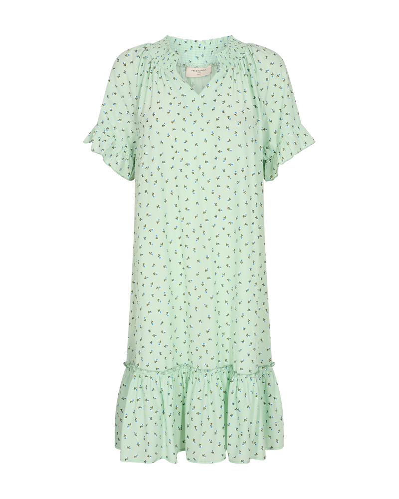 FQRALDA - KLEID MIT BLUMEN - BLAU