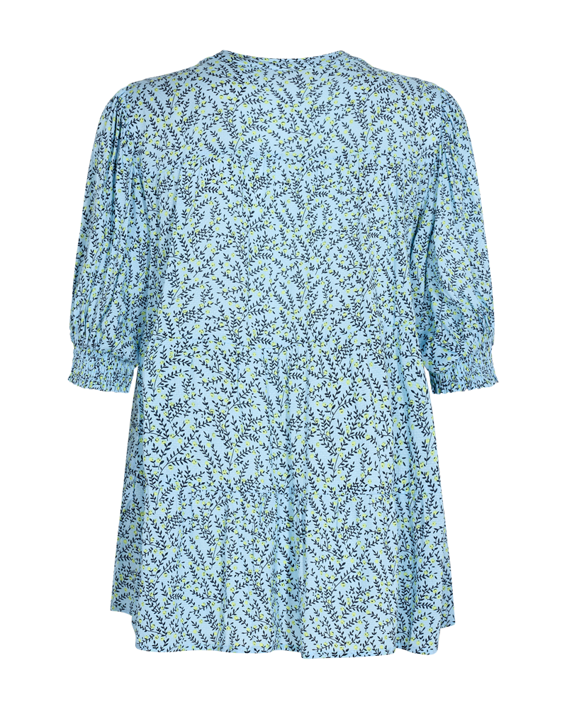FQADNEY - BLUSE MIT BLUMEN - BLAU