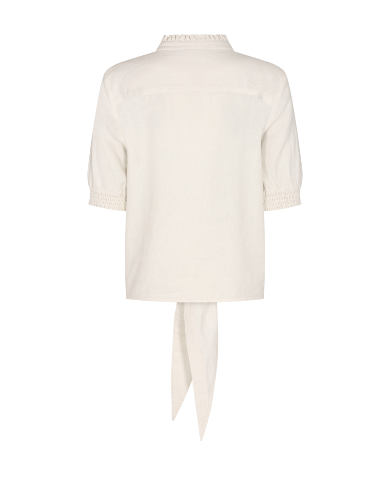 FQLAVA - BLUSE MIT LEINEN - WEISS