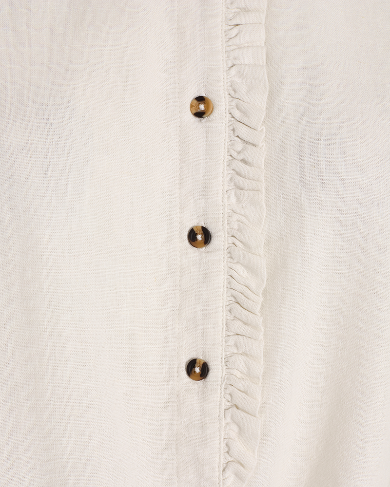 FQLAVA - BLUSE MIT LEINEN - WEISS