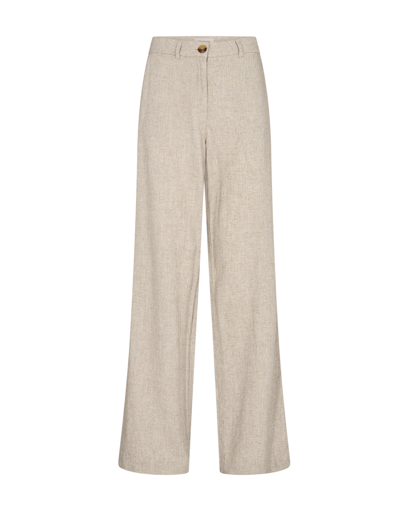 FQLUIGI - HOSE MIT LEINEN - BEIGE
