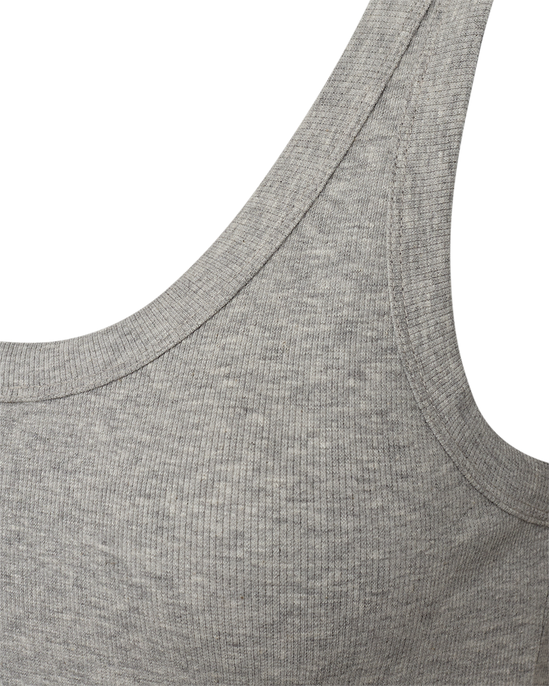 FQHI – RIPPENGESTRICKTES TOP - GRAU