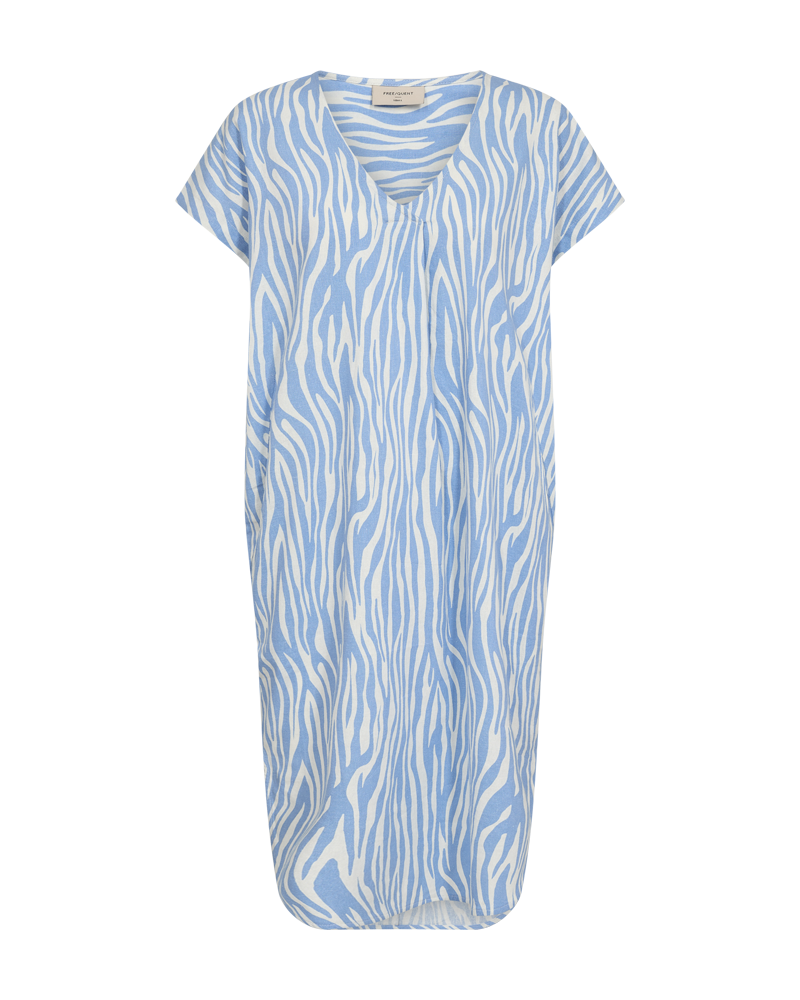 FQLAVARA - KLEID - BLAU UND WEISS