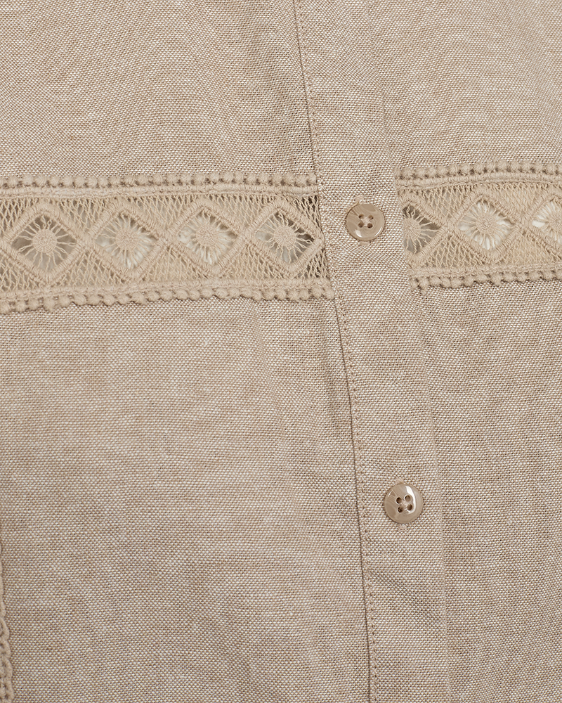 FQLAVA - HEMD MIT LEINEN - BEIGE
