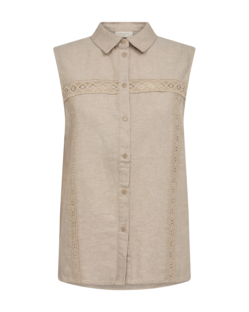FQLAVA - HEMD MIT LEINEN - BEIGE