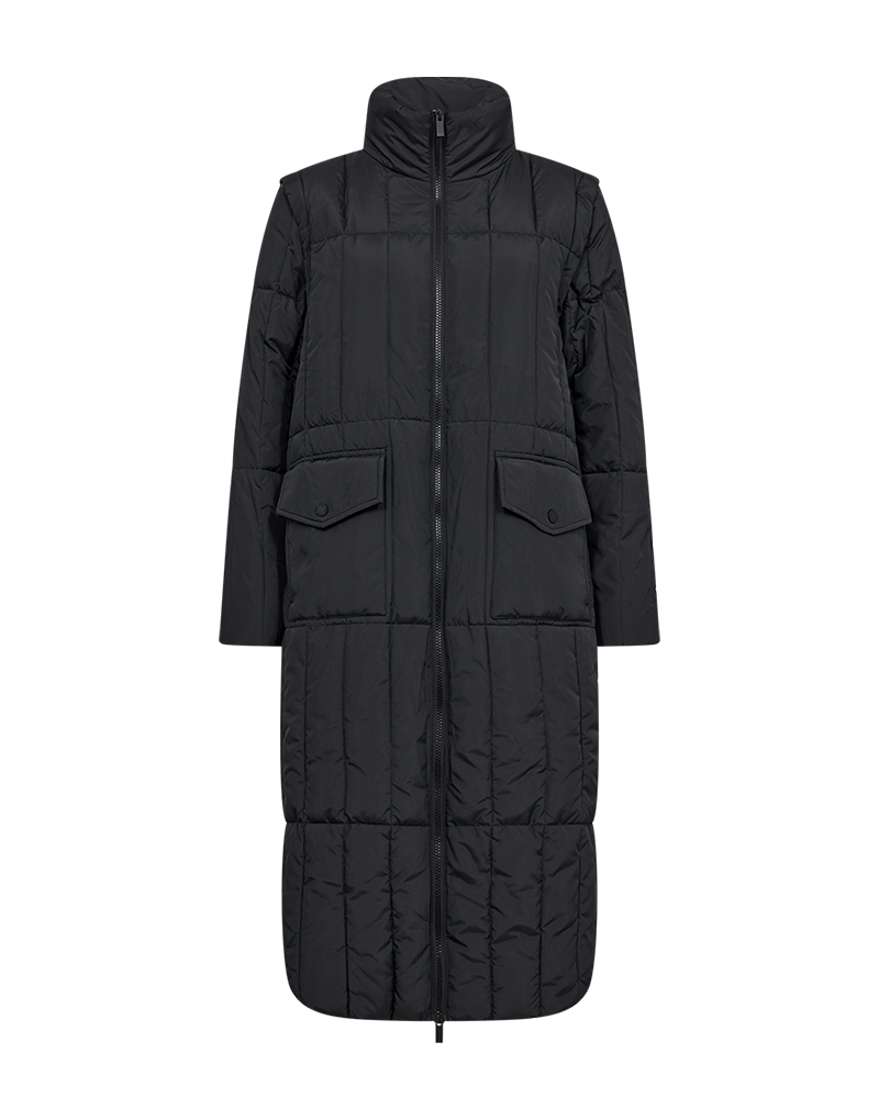 FQOLGA - STEPPJACKE MIT ABNEHMBAREN ÄRMELN - SCHWARZ