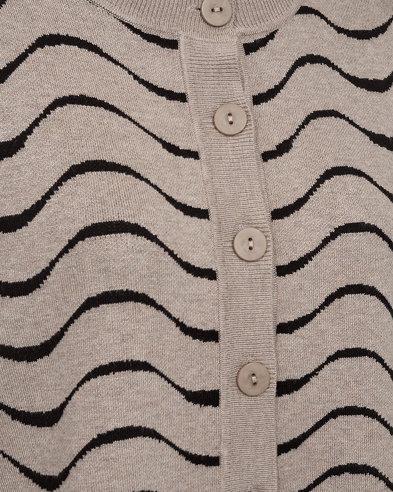 FQANI - CARDIGAN - BEIGE UND SCHWARZ