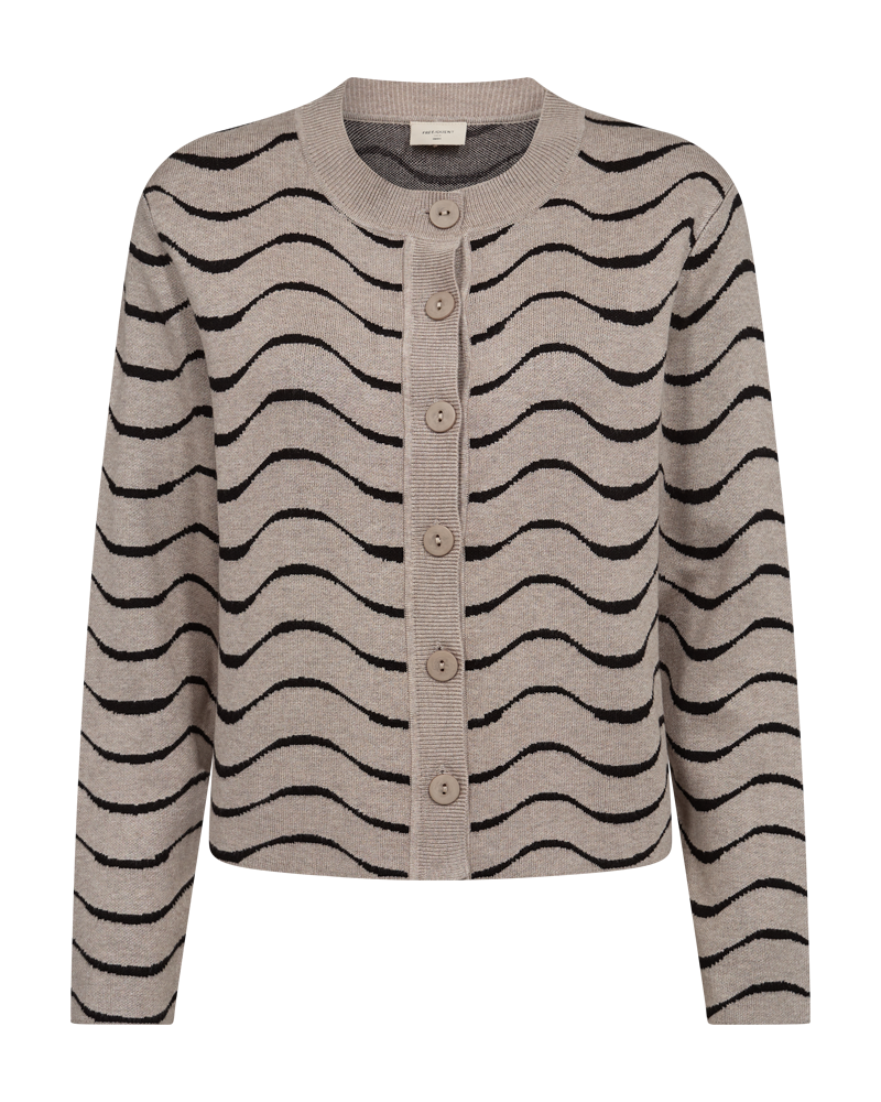 FQANI - CARDIGAN - BEIGE UND SCHWARZ