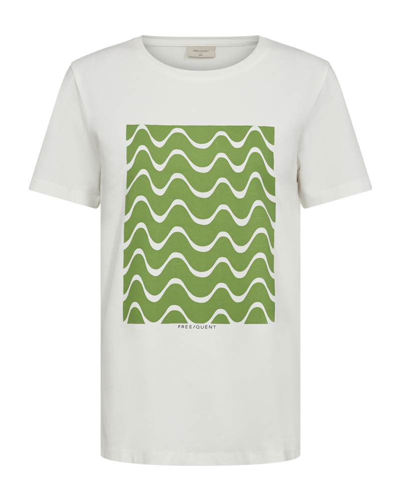 FQFENJAL - T-SHIRT - GRUN UND WEISS