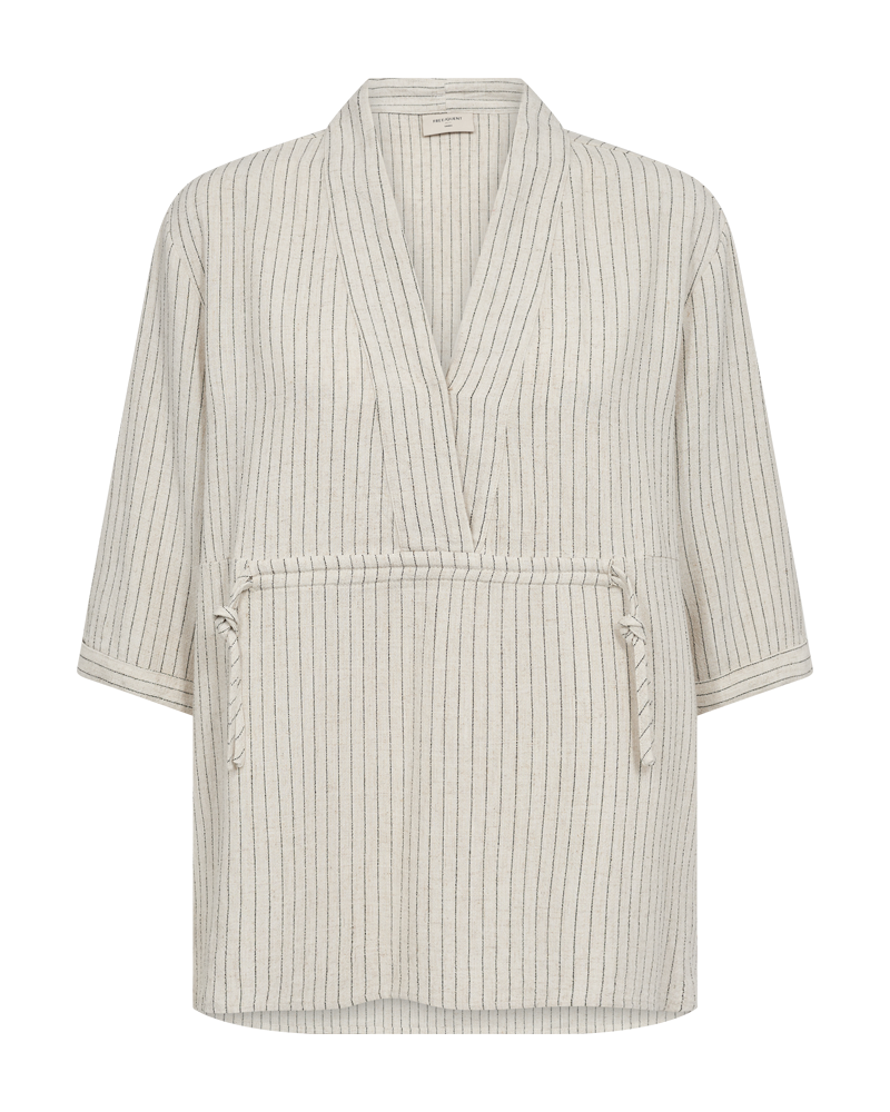 FQLARA - BLUSE IN LEINENMISCHUNG - BEIGE