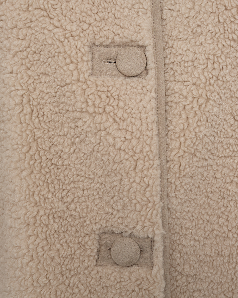 FQLAMBY - TEDDYJACKE - BRAUN UND WEISS