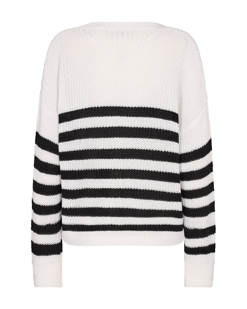 FQIBEN - GERIPPTER CARDIGAN - SCHWARZ UND WEISS
