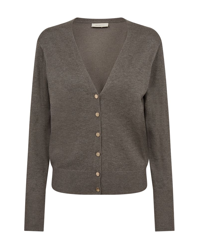 FQKATIE - CARDIGAN MIT V-AUSSCHNITT - BRAUN
