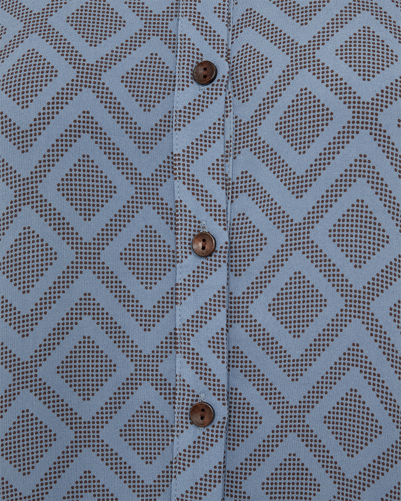 FQBLIE - KLEID - BLAU UND BRAUN