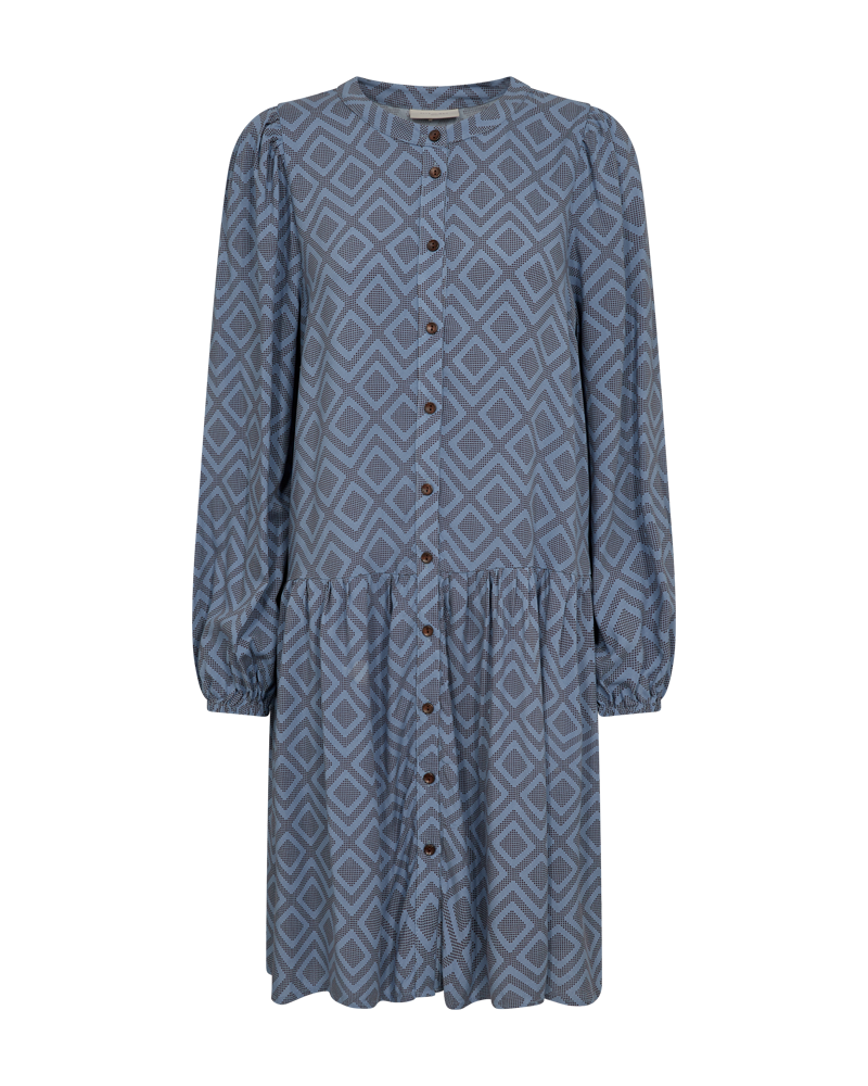FQBLIE - KLEID - BLAU UND BRAUN