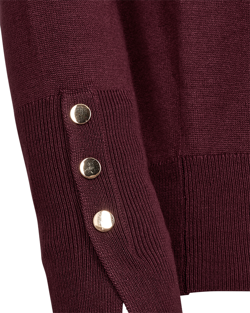 FQKATIE – FEINSTRICK-PULLOVER - BORDEAUX
