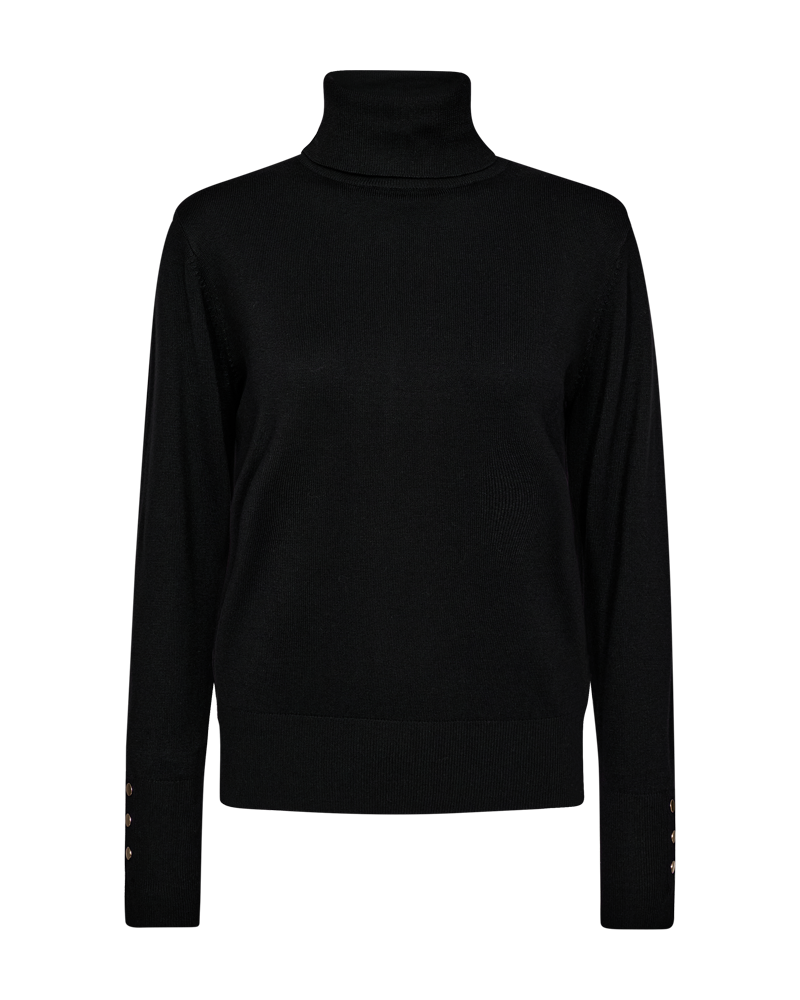 FQKATIE - ROLLKRAGEN PULLOVER - SCHWARZ