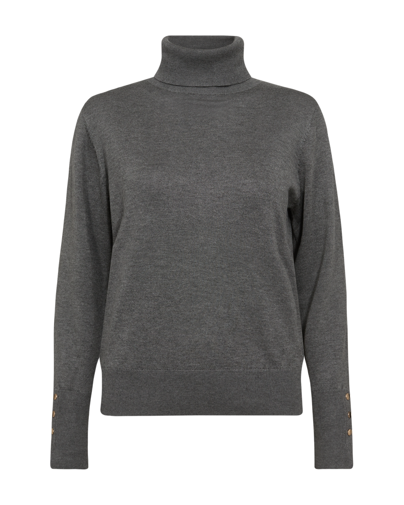 FQKATIE - ROLLKRAGEN PULLOVER - GRAU