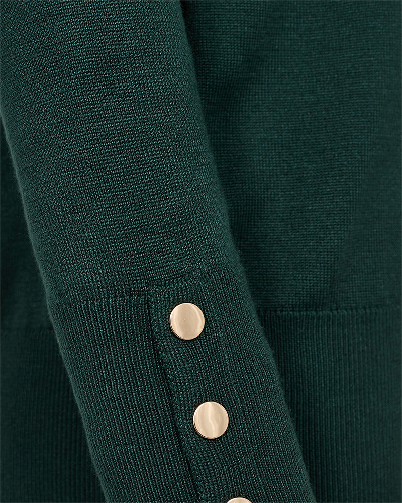 FQKATIE - ROLLKRAGEN PULLOVER - GRUN