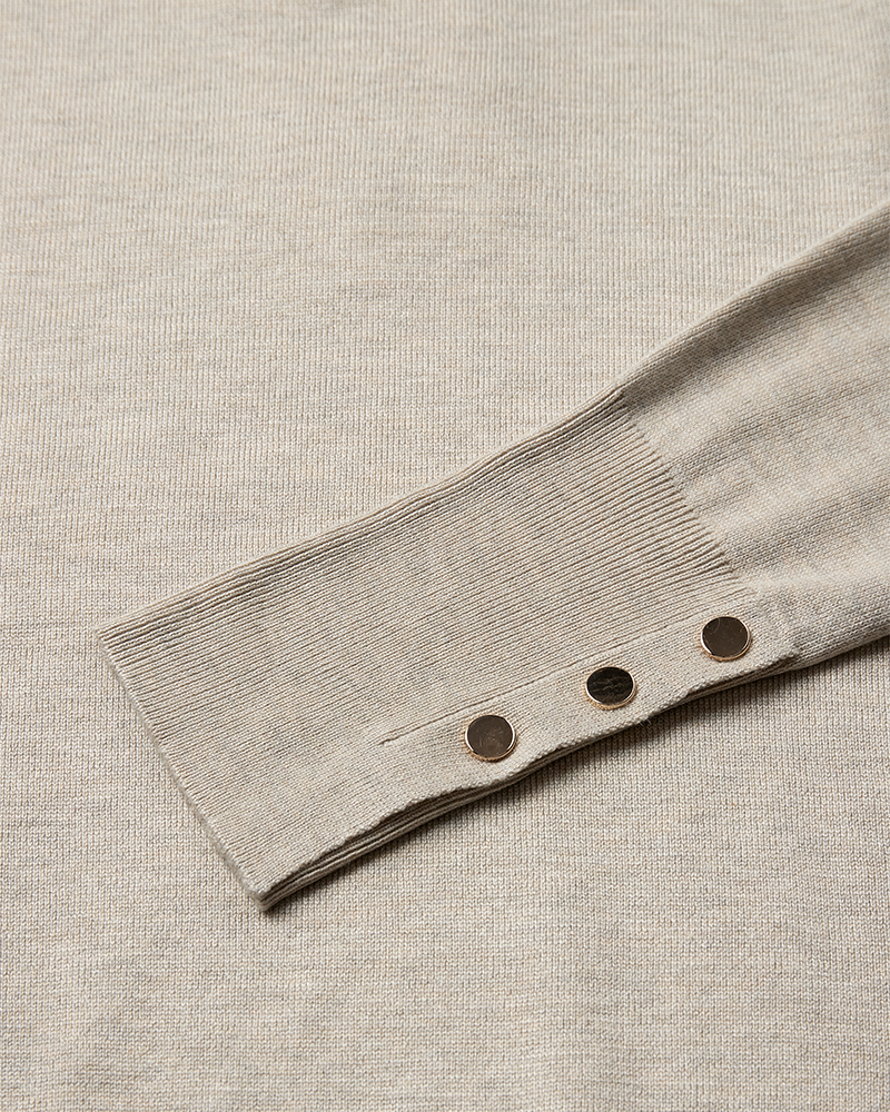 FQKATIE - ROLLKRAGEN PULLOVER - BEIGE