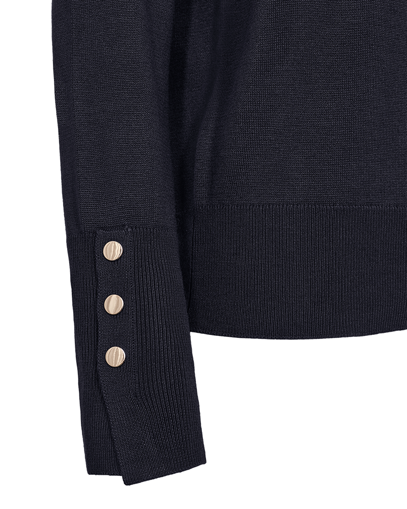 FQKATIE - ROLLKRAGEN PULLOVER - BLAU