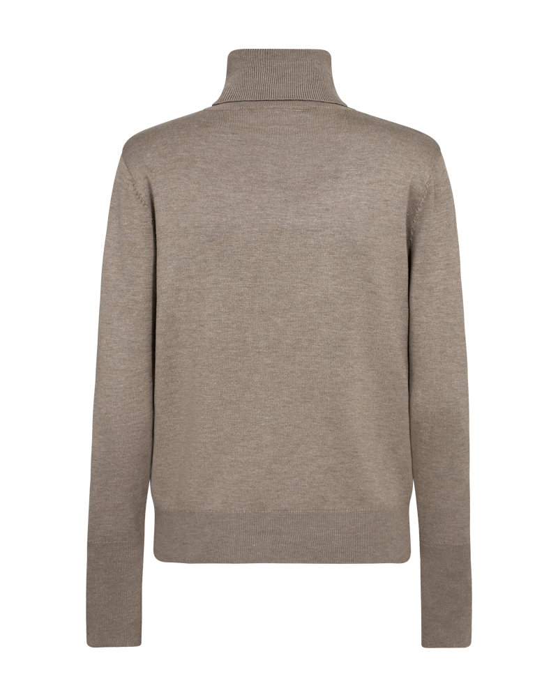 FQKATIE - ROLLKRAGEN PULLOVER - BRAUN